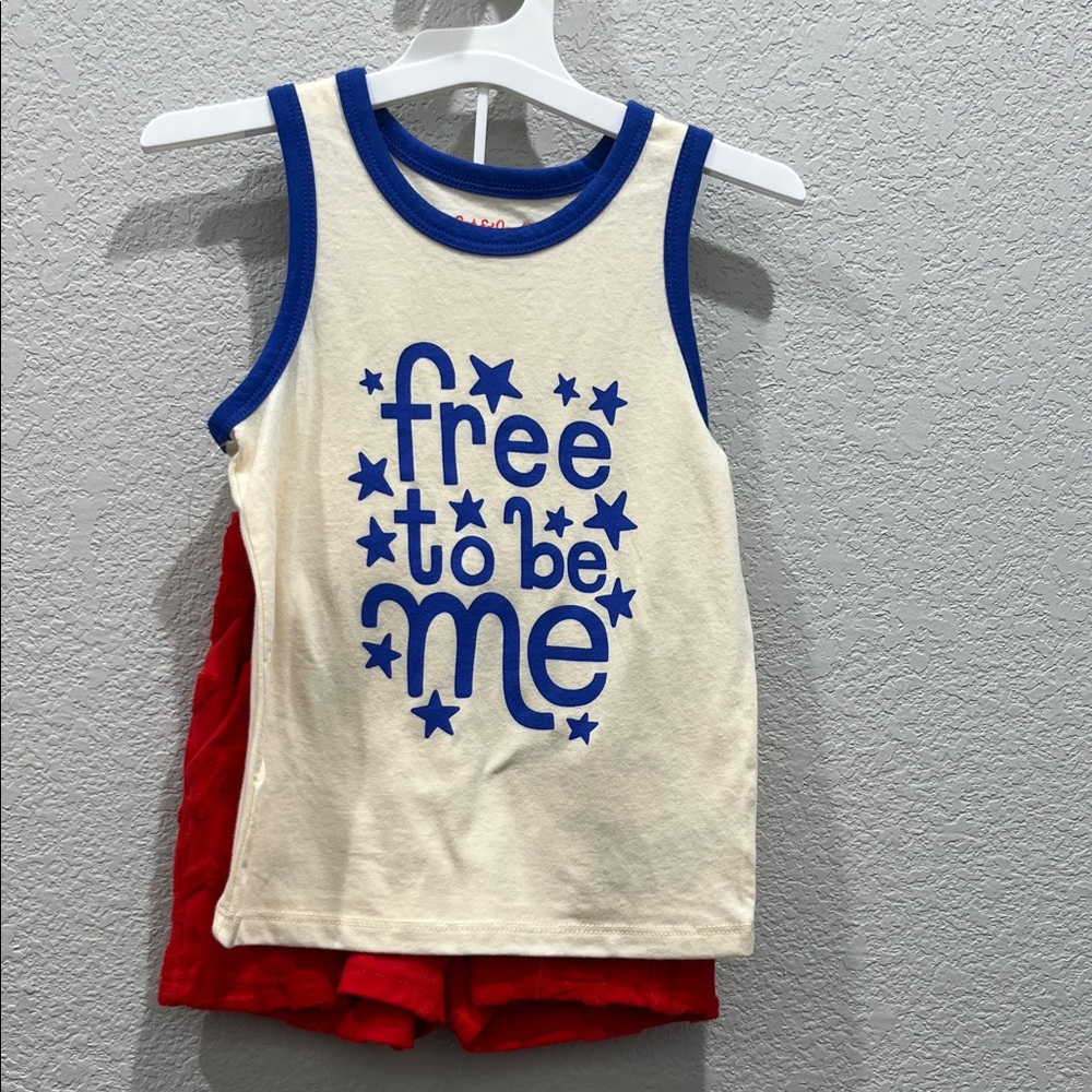 Cat & Jack 2T Tank Top & Shorts Set- 4th of July